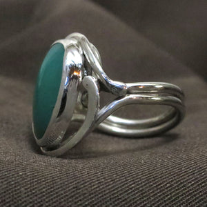 Australian Chrysoprase Gemstone Sterling Silver Ring