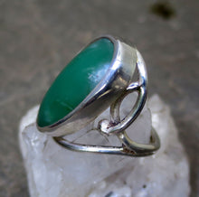 Load image into Gallery viewer, Australian Chrysoprase Teardrop Gemstone Sterling Silver Ring