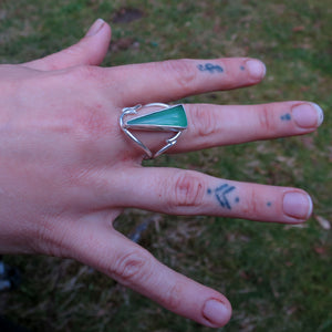 Australian Chrysoprase Gemstone Sterling Silver Ring