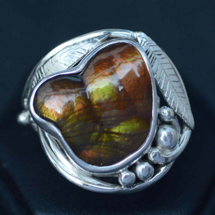 Stunning Fire Agate Gemstone Silver Ring