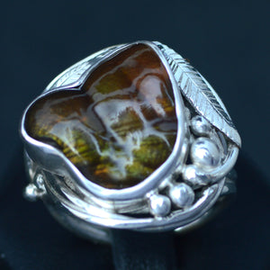 Stunning Fire Agate Gemstone Silver Ring