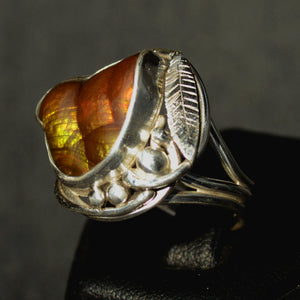 Stunning Fire Agate Gemstone Silver Ring