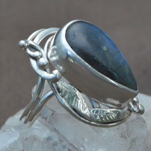 Labradorite Blue Gemstone Silver Ring