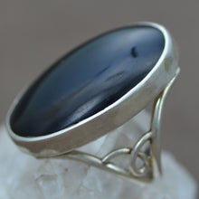 Load image into Gallery viewer, Rainbow Obsidian Gemstone Sterling Silver Ring