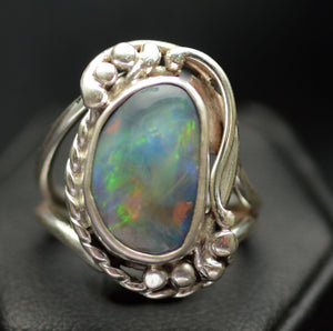 Stunning Opal Gemstone Silver Ring