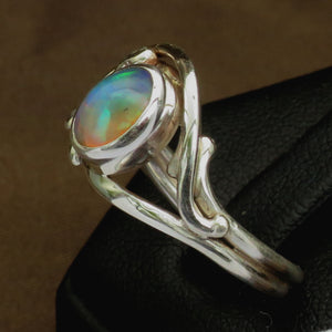 Ethiopian Welo Opal Solid Gemstone Ring