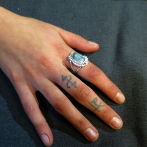Stunning Opal Gemstone Silver Ring
