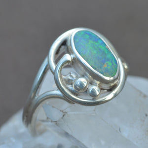 Opal Gemstone Silver Ring