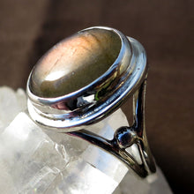 Load image into Gallery viewer, Labradorite Purple Red Gemstone Ring