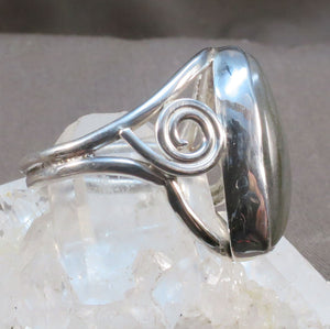Labradorite Red and Purple Gemstone Silver Ring