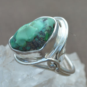 Tibetan Turquoise Natural Gemstone Nugget Ring