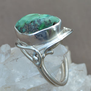 Tibetan Turquoise Natural Gemstone Nugget Ring