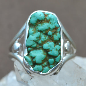 Sea Foam Turquoise Natural Gemstone Nugget Ring