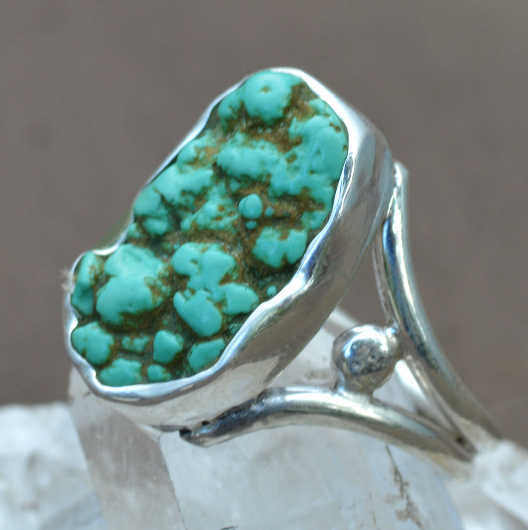 Sea Foam Turquoise Natural Gemstone Nugget Ring