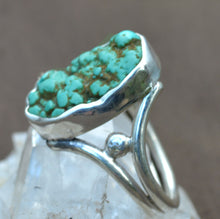 Load image into Gallery viewer, Sea Foam Turquoise Natural Gemstone Nugget Ring